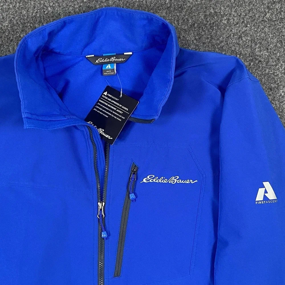 New Eddie Bauer First Ascent‎ Lightweight Jacket Mens L Sandstone Outdoor Hiking